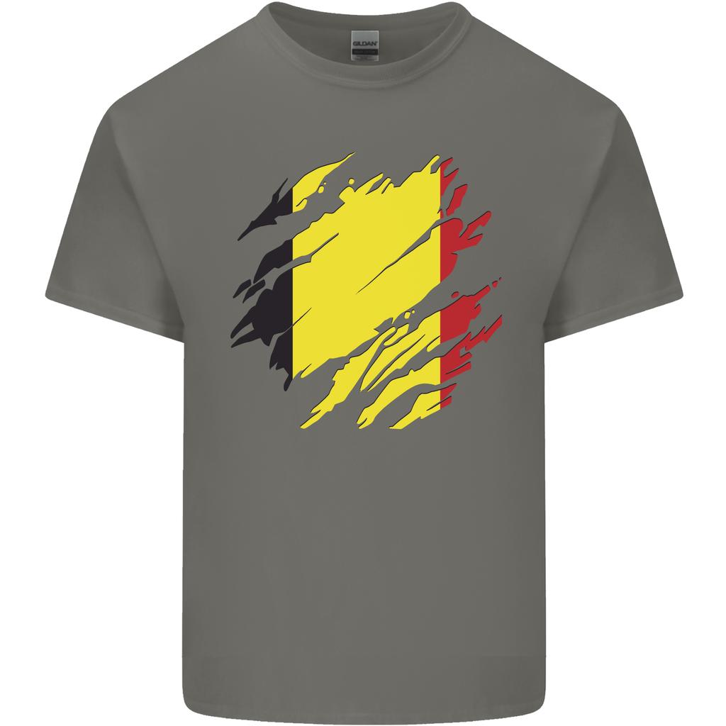 Torn Belgium Flag Belgian Day Football Unisexs Light Cotton Tshirt