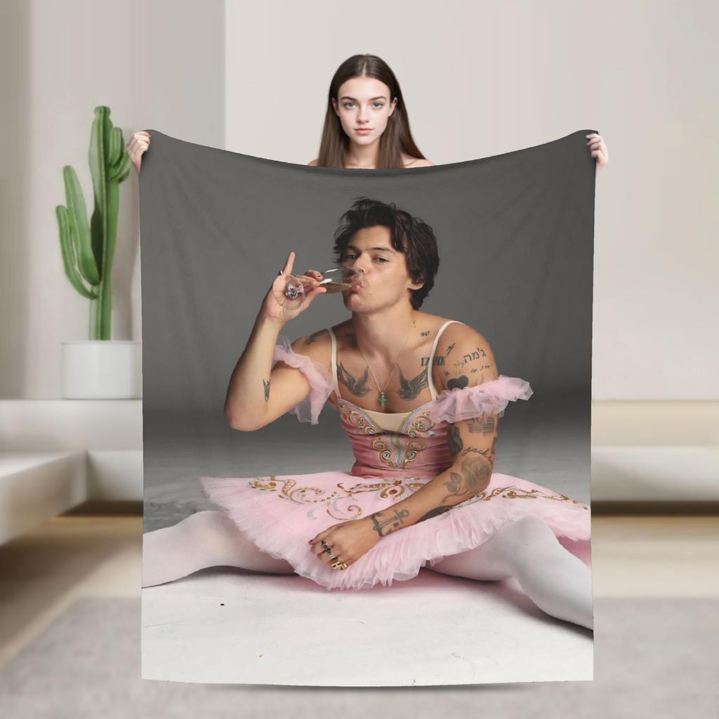 Kiss All The Time Album Blanket Fleece Harrys Music Styles Warm Throw Blankets for Airplane Travel Bedspread