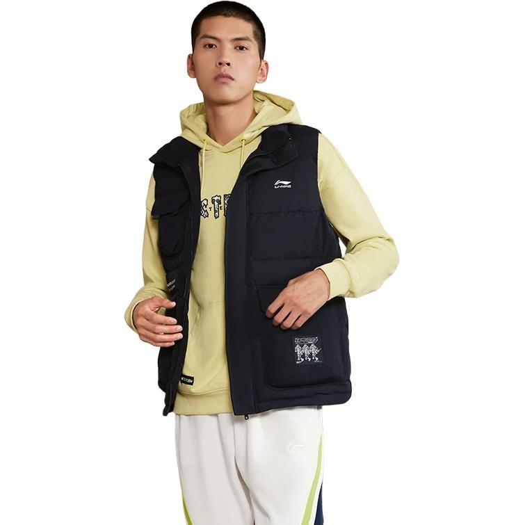 Li-Ning Logo Windproof Down Vest 'Black' Men's AMRR027-1