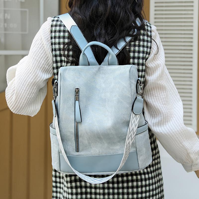 Plecak Damski Plecak o Dużej Pojemności z Miękkiej Skóry