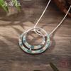 Luxury Hot-selling Enamel Color Hollow Geometric Ring Pendant, Simple Personality Women's High-end Ring Necklace