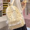 Schoolbag Gentle Wind Girl Heart Polka Dot Lace Bow Backpack Junior High School Student New Casual Large Capacity Versatile School Bag
