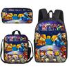Zaino Anime 3D Tre Pezzi Roblox Zaino Studente Borsa Pranzo Astuccio Zaino Scolastico Stampato