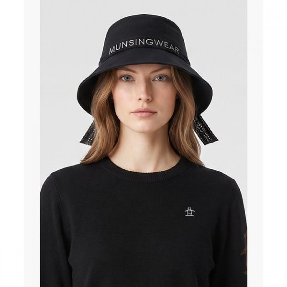 Munsingwear Women Ribbon Crochet Hat Black Mr322lcp92