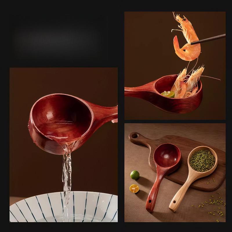 Japanese Style Big Wooden Soup Spoon Long Handle Ramen Spoon Porridge Spoon For Home Eating Vermicelli Soup