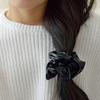 Geegee Glossy Leather Scrunchie - Black