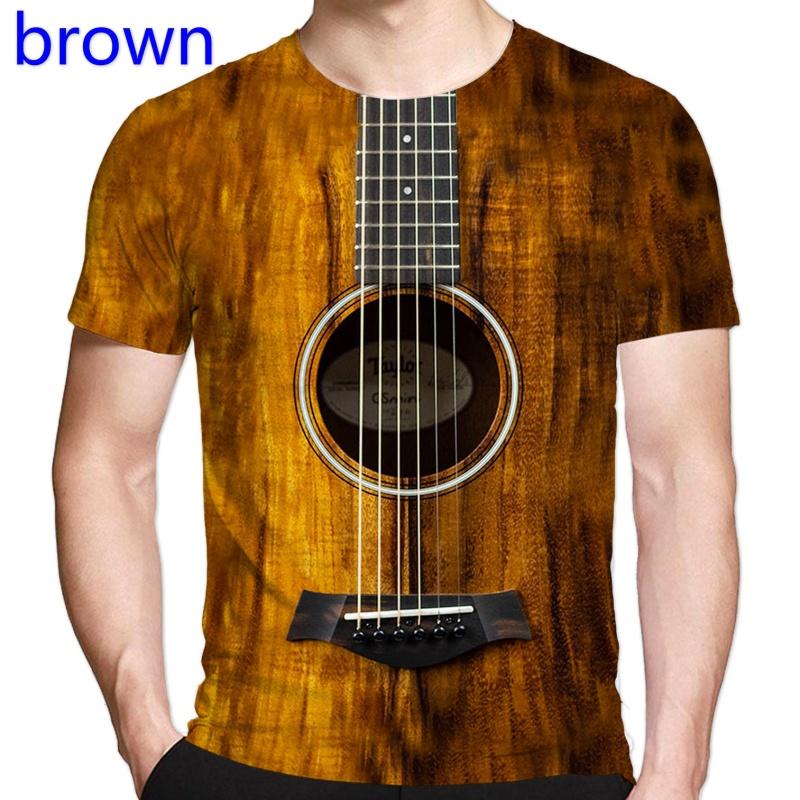 

Летняя забавная футболка с 3D принтом гитары, повседневная музыкальная футболка в стиле хип-хоп, мужские и женские футболки с короткими рукавами XL