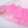 1 Metro 14cm di larghezza organza iridescente gradiente pieghettata pizzo elastico tridimensionale abbigliamento sirena gonna accessori pizzo foglia di loto
