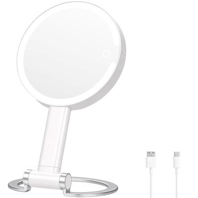 NOSAME Actress Mirror LED Makeup Mirror, Tabletop/Wall Mountable, Double-Sided, 1x/10x Magnification, 64 LEDs, 3 Color Dimming, Type-C Rechargeable
