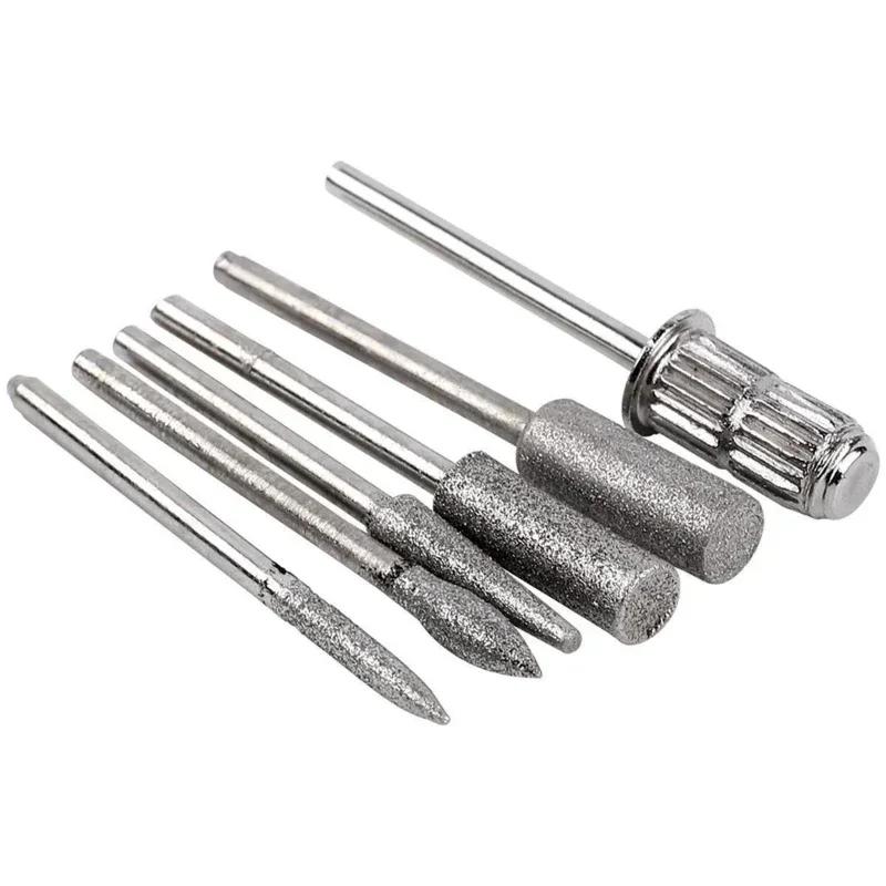 Nail Drill Set 6Pcs of Milling Cutter UV Gel Polishing Removing Accessories As Dead Skin Tools Foot Treatment Nails Art Supplies