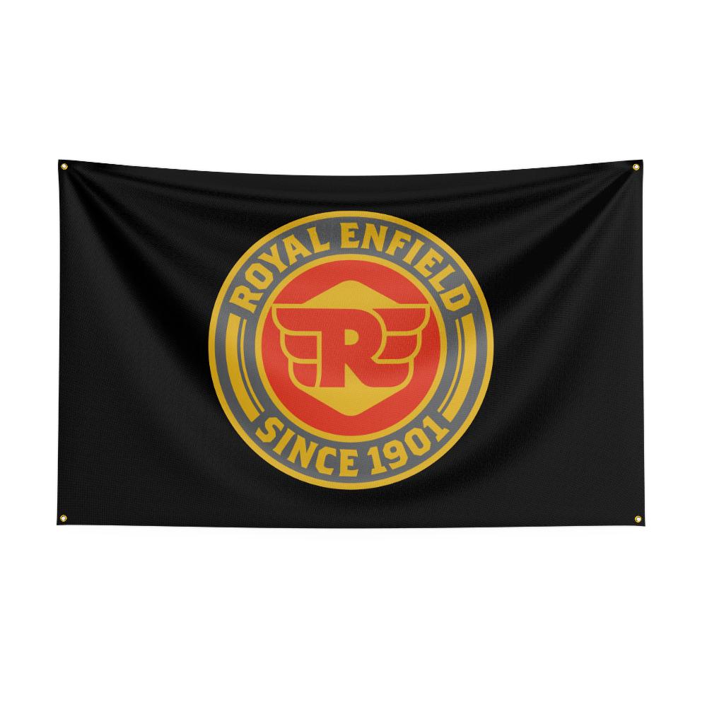 R-Ro-yal E-En-fie-lds Flag Polyester Digital Printed Racing Motorcycle Tapestry Banner for Garage Room Decor