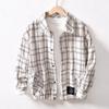 Men's Autumn Retro Plaid Colorblock Casual Jacket - Plus Size Loose Fit Versatile Top Coat