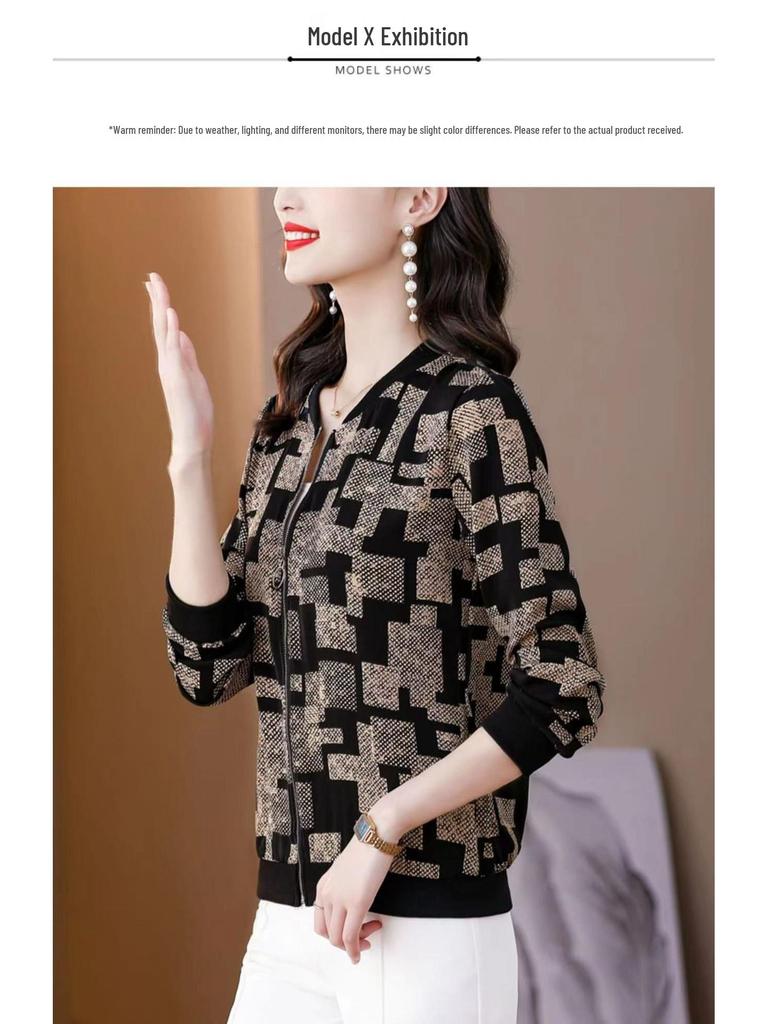 Women's Fashionable Baseball Jacket – Short Spring/Autumn/Winter 2025 Coat, Petite Fit, Beautiful Windbreaker for Moms