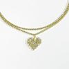 European and American Stylish Double Layer Heart Pendant Waist Chain - Full Diamond Belly Dance Accessory