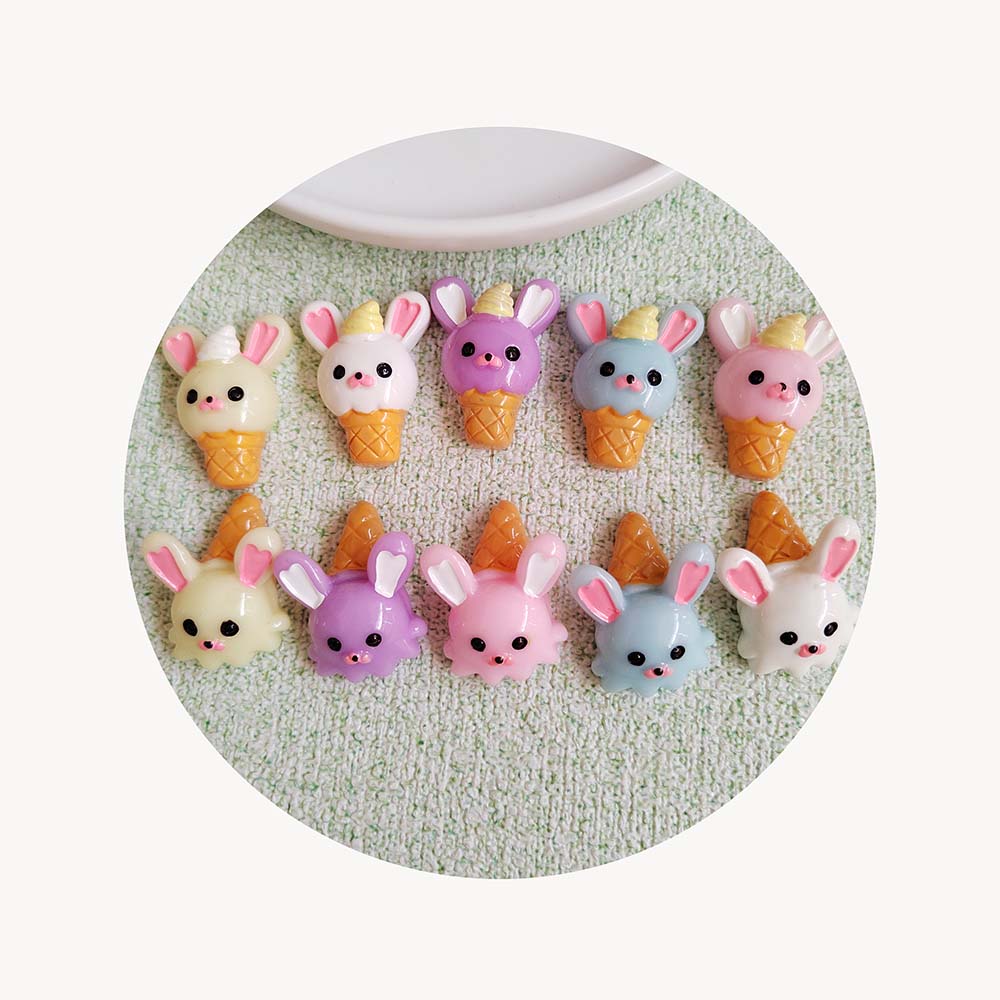 Cartoon Kawaii Ice Cream Flatback Cabochons for Phone Case Decor,Jewelry Making,Slime Supplies,DIY Crafts Embellishment