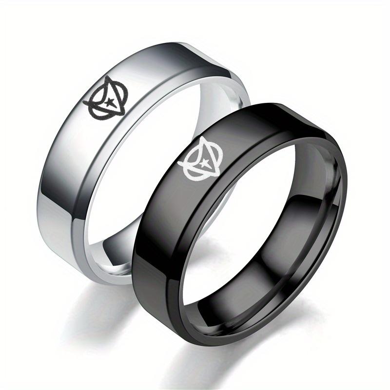 1Pc Fashionable, Fashionable, Versatile and Minimalist Design Titanium Steel Ring, Suitable for Men and Women To Wear