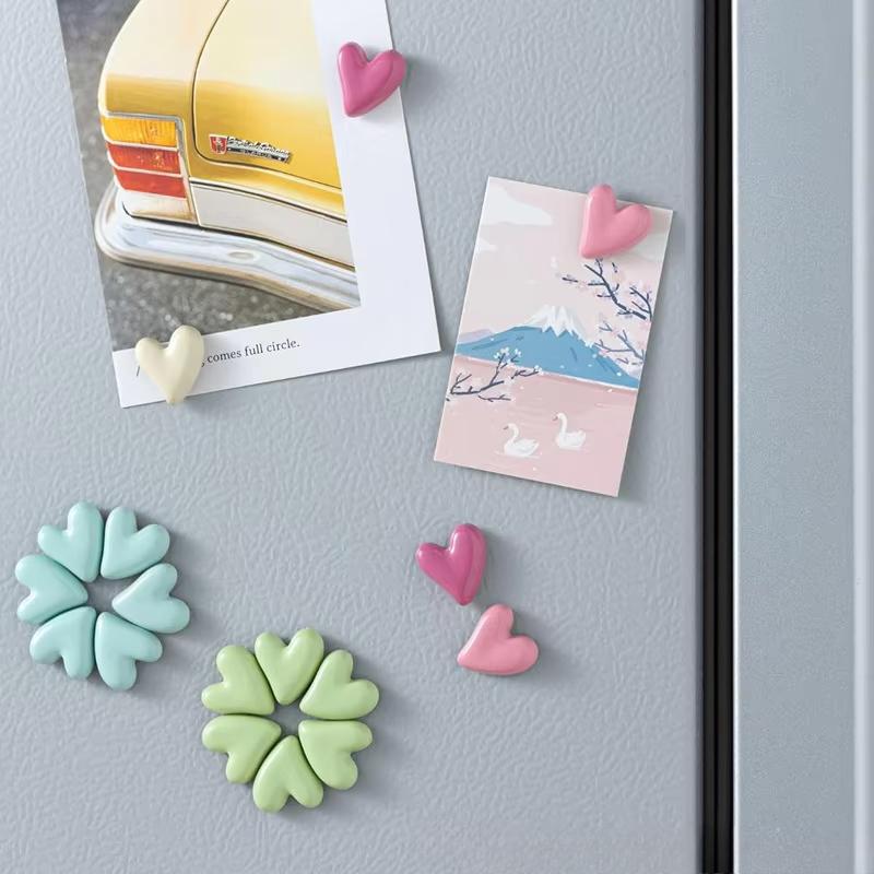 10pcs Vintage Macaron Heart Fridge Magnets Photo Wall Decor DIY Mini Home Accessories Fridge Magnets Decoration