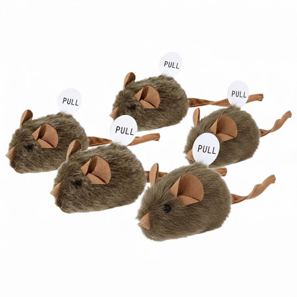 1/3/5 Piezas Ratones de Peluche Divertidos Juguete para Gatos Ratón de Simulación Juguete para Gatitos Resistente a Mordeduras Chirrido Automático Juguete Interactivo para Gatos para Masticar