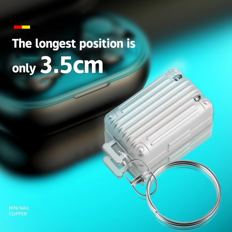 Stříbrný Mini Celokovový Skládací Kleštičky na Nehty Cestovní Přenosné Kleštičky na Nehty s Kroužkem na Klíče Manikúrní Nástroj