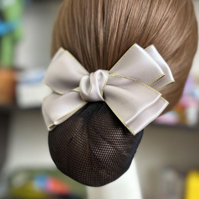 Starry Cat Bow Professional Floral Hair Net for Updo Hairstyles - F307 серебряный серый