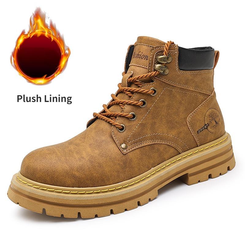 

Модные мужские ботинки со средним верхом, повседневная кожаная обувь 42 темно-коричневого