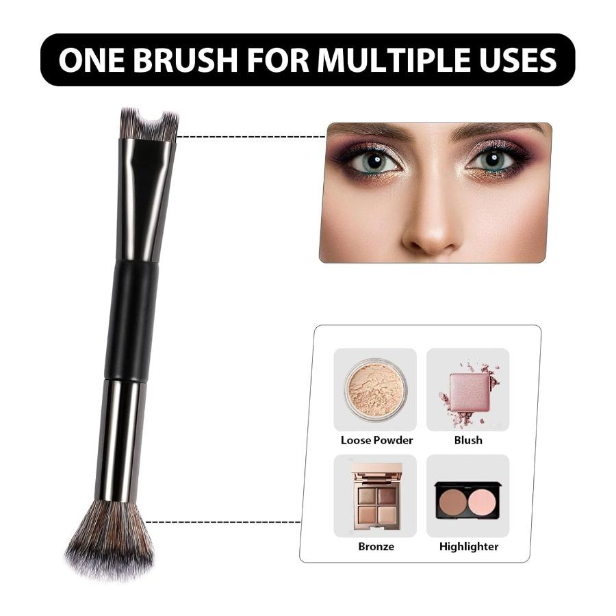 2-in-1 Nose Contour Brush, Dual-Ended U Shape for Precision Sculpting & Blending, Professional Defining Makeup Tool