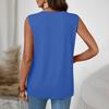 Women’s Sleeveless Button Front Casual Tank Top Loose Fit Round Neck Blouse Summer Lightweight Shirt for Daily Wear