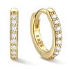 [ChicSilver] Hoop Earrings for Women and Men, Gold Ring Earrings, 18k Gold, Small, Zirconia, Easy To Put On and Take Off, Inner Diameter 8mm, 20g