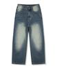 Wenil Block Balloon Wide Washed Denim Pants 4 Colors [Wald_3003] (B Type)