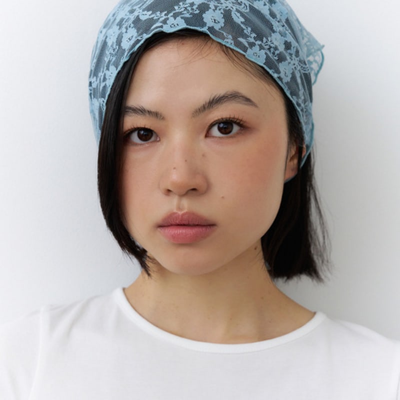 geegee flower lace hair bandana - sky blue