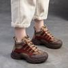 Fashion 4cm Suede Genuine Leather Plush Autumn Chunky Sneakers Platform Wedge Women Flats Vulcanize Loafer Spring Winter Shoes