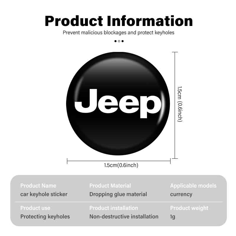 Car Logo Door Key Lock Hole Sticker Keyhole Cover Auto Accessories For Jeep Grand Cherokee Patriot Renegade Compass Wrangler
