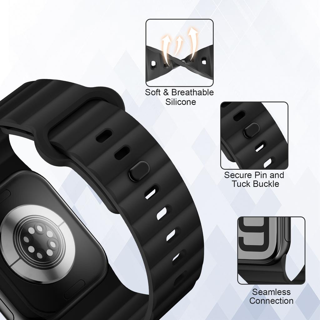 Sport Silicone Straps for Apple Watch Band 44mm 40mm 46mm 41mm 49mm 42mm 45mm Correas Bracelet iWatch Ultra 2 Series 10 9 8 7 SE