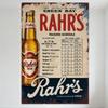 Vintage Rahr's Beer & Green Bay Packers Schedule Metal Tin Sign, Retro Distressed Sports Memorabilia for Man Cave Bar Home Decor