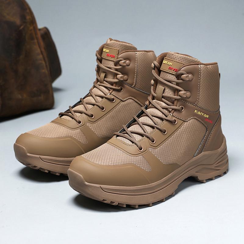 Men's outdoor field training boots four season high-top anti-slip jungle cross-country boots comfort casual hiking walking boots