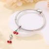 Authentic Original Copper Metal Charm Bead Components Luxury Red Cherry Pendant Bead Component Bead Components Compatible With Bracelet High Quality