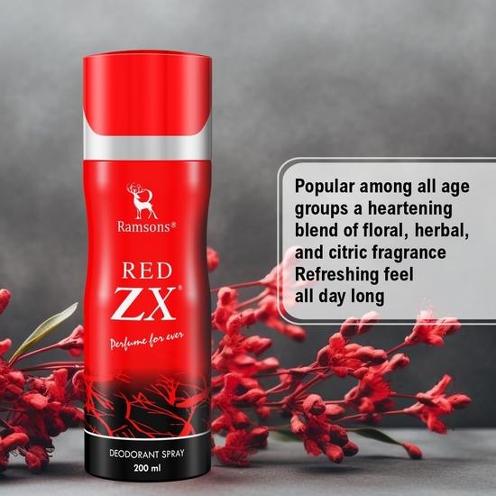 Ramsons - RED ZX Deodorant Spray 200 ML | TN - Bergamot, Lemon, Lavender, Rosemary, Basil, Mint | MN - Carnation, Jasmine| BN - Musk, Amber, Cedar