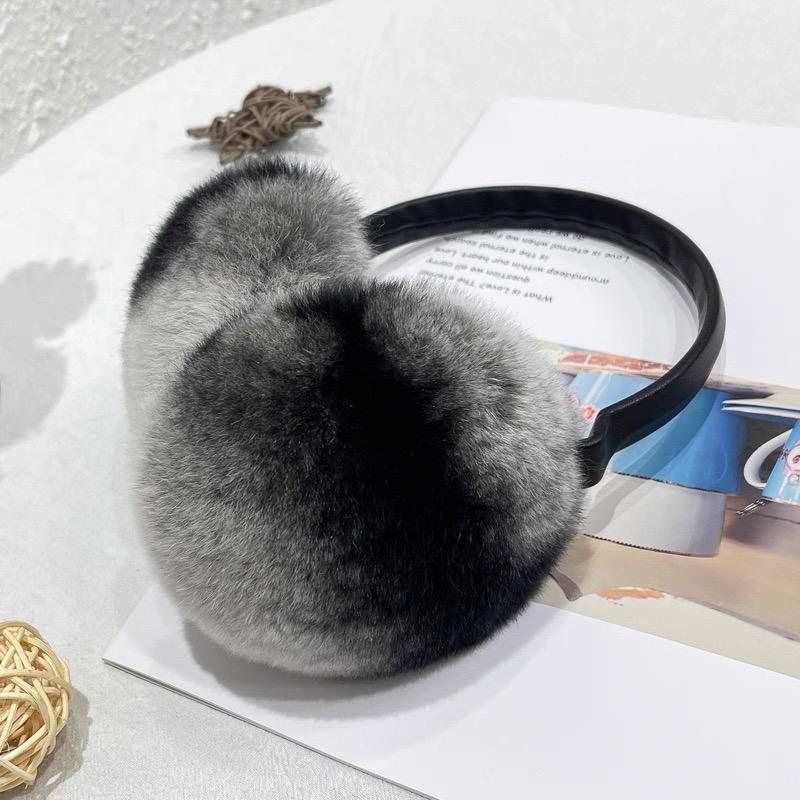Women's Winter Plush Oversized Ear Muffs Heat-Transfer Printed New Popular Cute Rabbit Fur for Girls Warm and Stylish