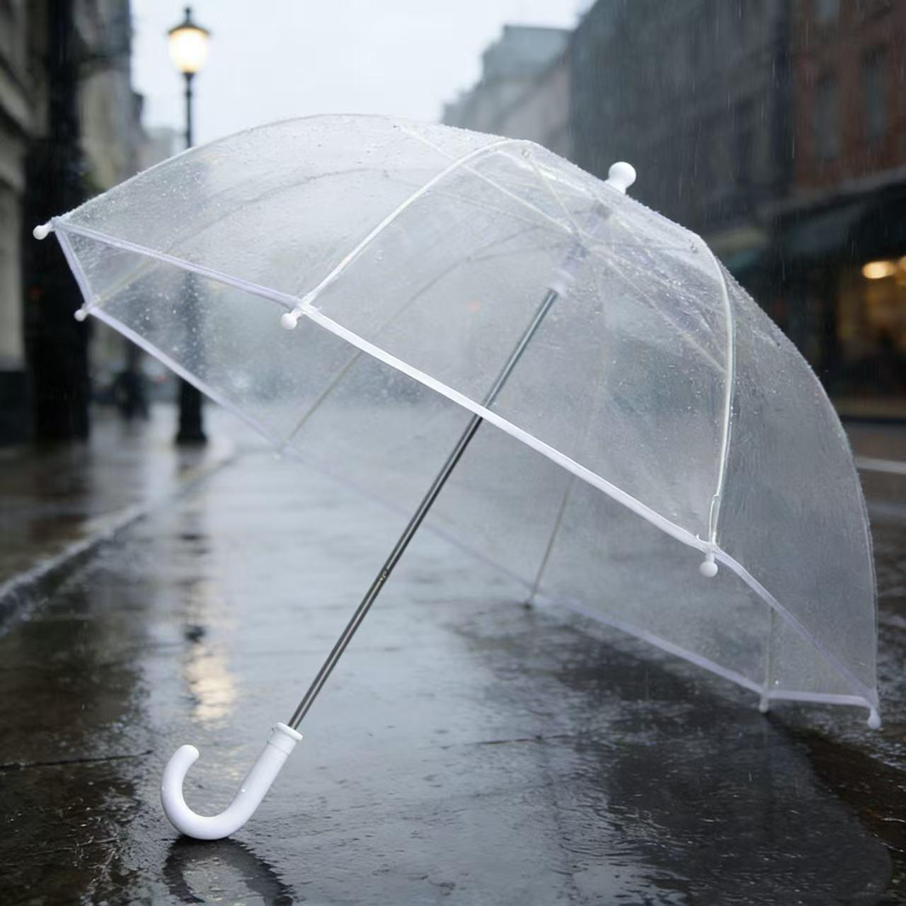 Мультяшный безопасный зонт-пузырь для детей 2-5 лет - Прозрачный детский зонт с прямой ручкой для малышей 70 cm