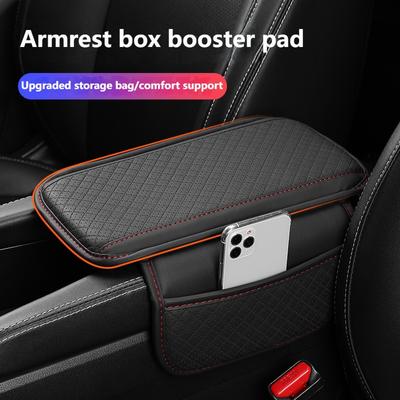Araba Kolçak Kutusu Yükseklik Pedi Kaymaz Orta Kolçak Kutusu Kılıf Pedi Çok Fonksiyonlu Saklama Çantası PU Deri Koruyucu Ped
