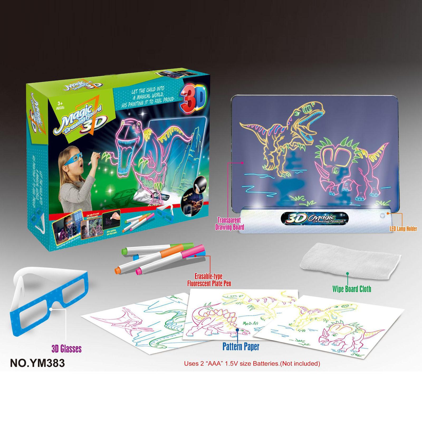 

3D-доска для рисования светится в темноте со светом для детей, развивающая игрушка для рисования One size