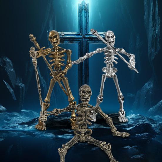 3D Printed Skeleton Action Figure Multi-Jointed Movable Articulated Skeleton Toy Collectible Desktop Decoration for Kids Artists Collectors