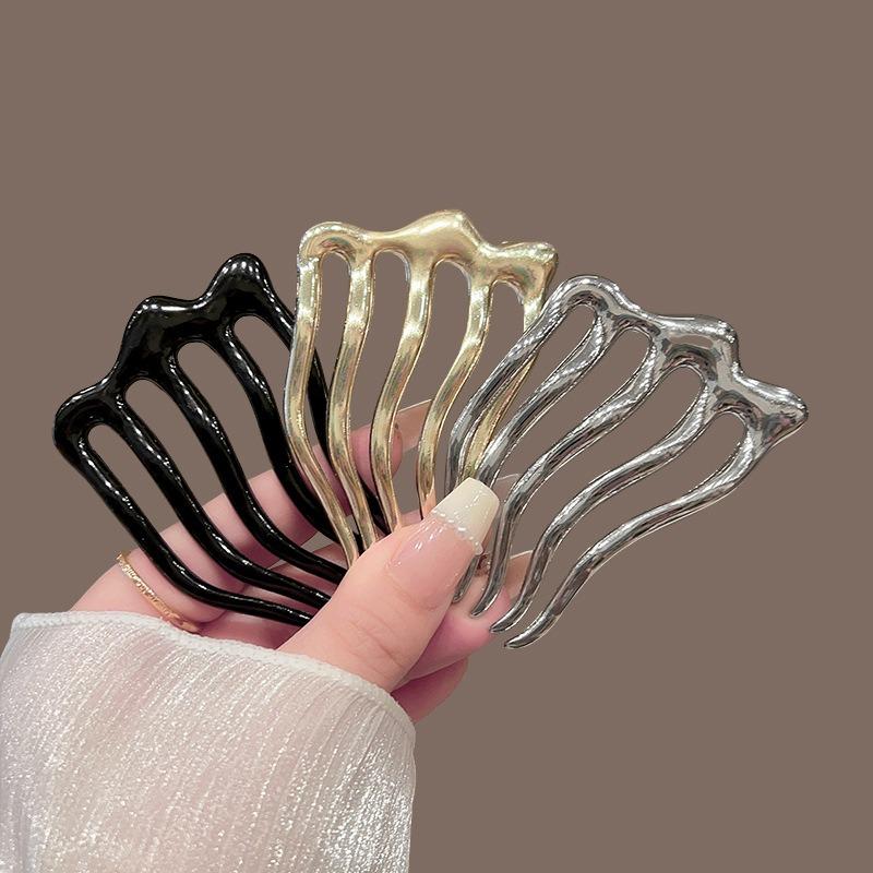 1pc Minimalist Metal Hair Comb Tones Non Slip Styling Perfect Effortless Daily Hairdos Sleek Minimalist Hair Accessories