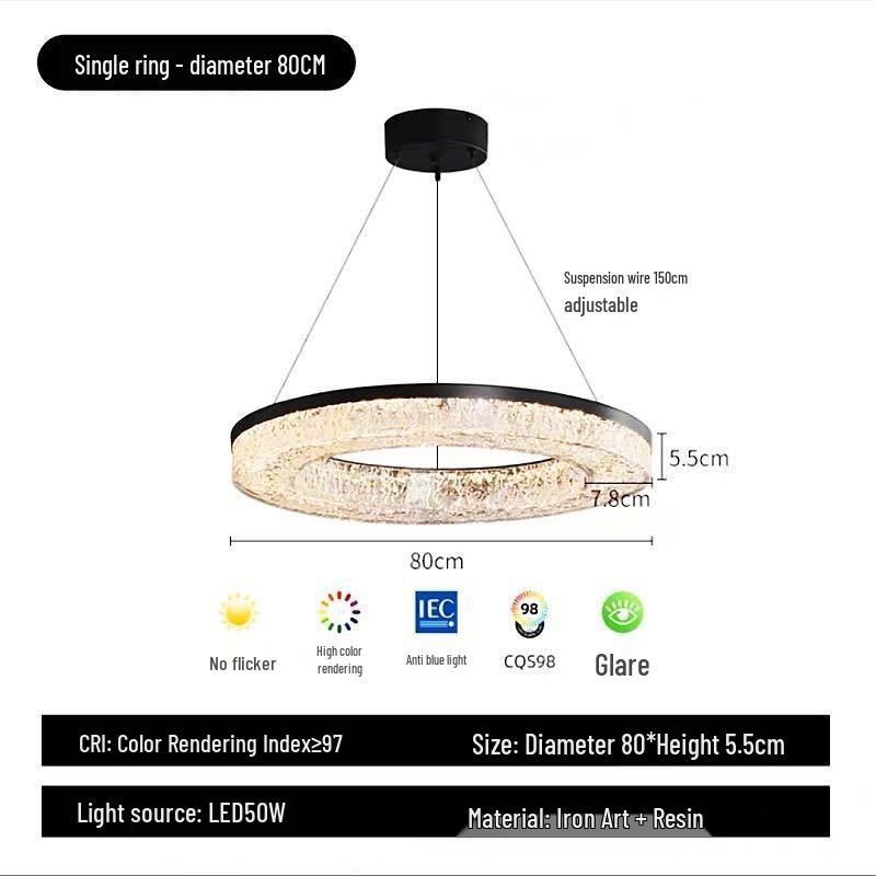 Luxury Italian Minimalist Resin Ceiling Chandelier for Living Room, Bedroom, or Restaurant