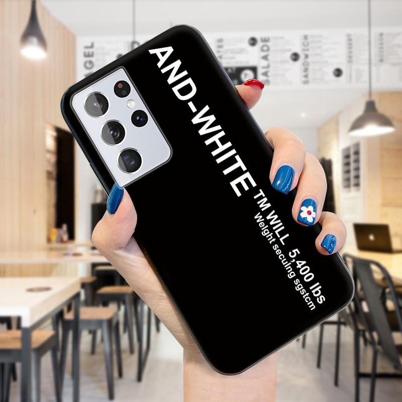 Stoßfeste, schlanke, einfarbige Streifen-Slogan-Schutzhülle aus weichem TPU-Silikon