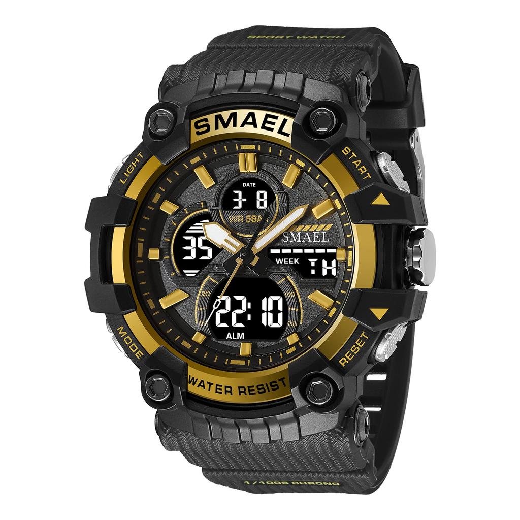 SMAEL Glow Men's Watch 8079 Tactical Watch Male Student Sports Dual Display Digital Waterproof