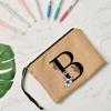 Fashion Letter Print Women Cosmetic Gift Bag Linen Zipper Pouch Travel Tote Storage Pouch Makeup Bag Classic Organizer Bag