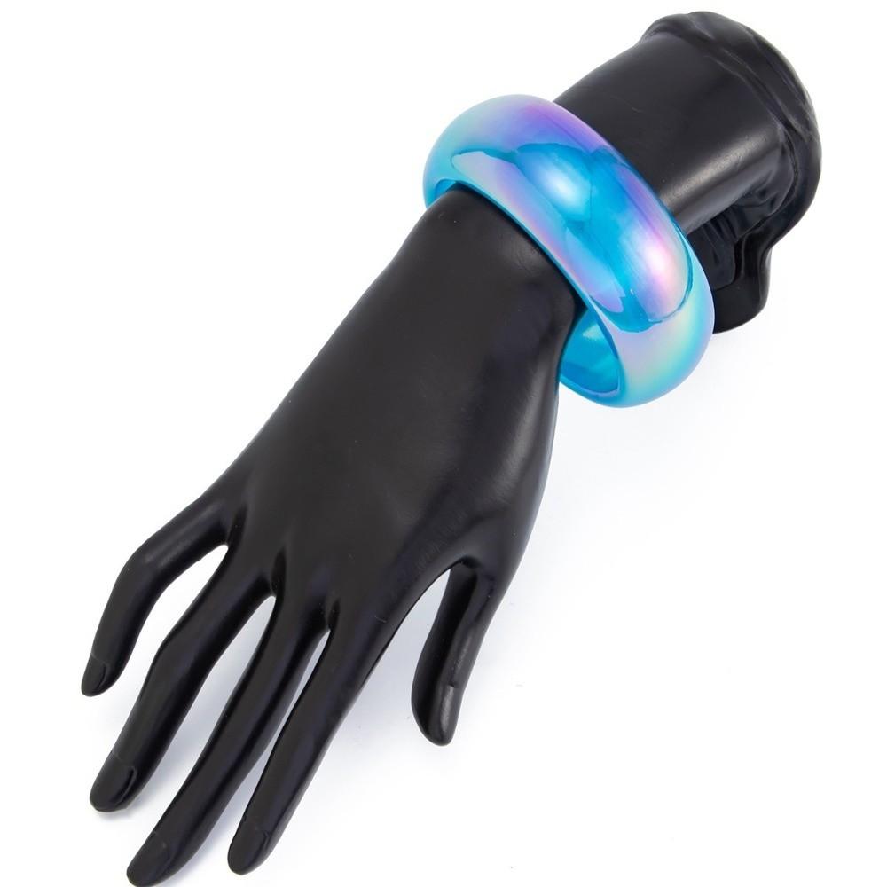 Transparente Laser-Armreifen Unregelmäßige Geometrische Klobige Armreifen Bunte Harz-Armreifen Boho-Stil