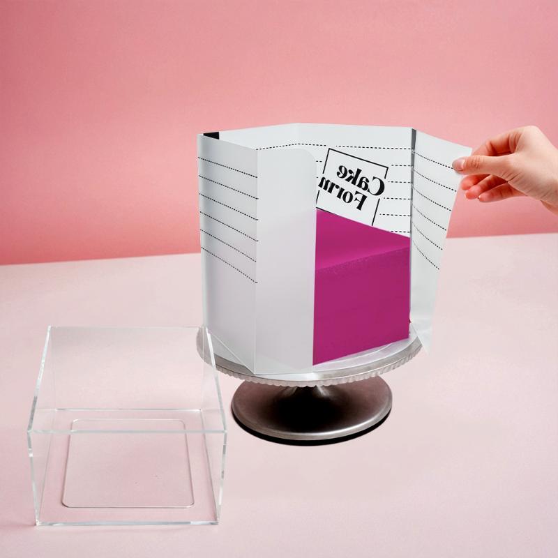 Inel Ajustabil Pătrat pentru Tort Retractabil Inel pentru Mousse Patiserie cu Scară Acrilic Reutilizabil Unelte pentru Copt Decorat Tort