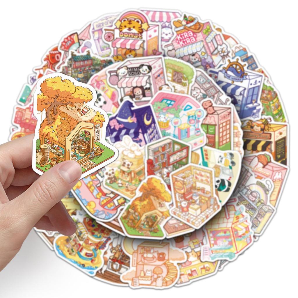 50 Animal Graffiti Stickers - Cute Cartoon Decorations for Phone, Tablet, Water Bottle